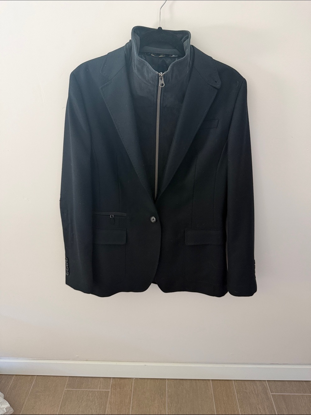 Robert Graham Black Blazer with Inner Zip-Front Layer